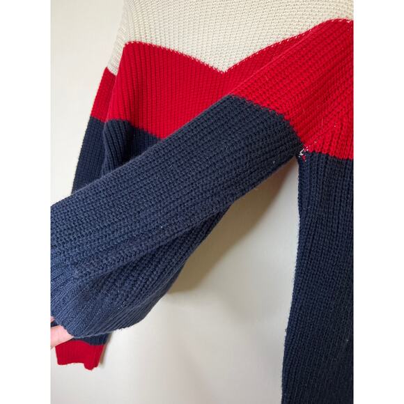 Ten Sixty Sherman Chevron Stripe Colorblock High-Neck Sweater - Picture 15 of 16